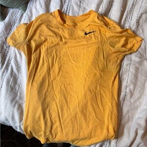 Nike Yellow Short Sleeve Tee with Black Swoosh
